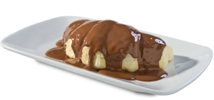 imagem de um croissant com cobertura de chocolate