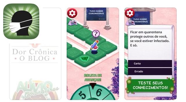 jogo Alivio Coronavirus, como se apresenta na Apple Store