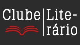 logo do Clube Literário, o clube de leitura do SESI, em fundo preto as palavras em branco e um livro estilizado em vermelho