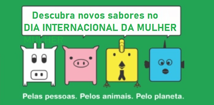 desenho da campanha segunda sem carne adaptado ao Dia da Mulher