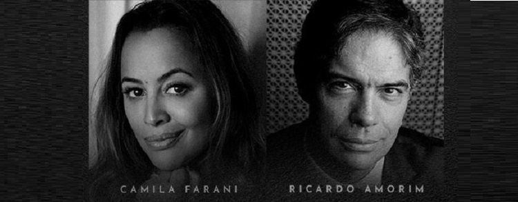 banner horizontal com as fotos 3x4 dos dois professores do curso da FIA, Camila Farani e Ricardo Amorim, em preto e branco