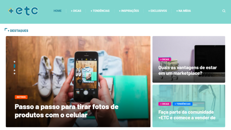 imagem da homepage do blog +ETC que reune empreendedores para fortalecer seus negócios