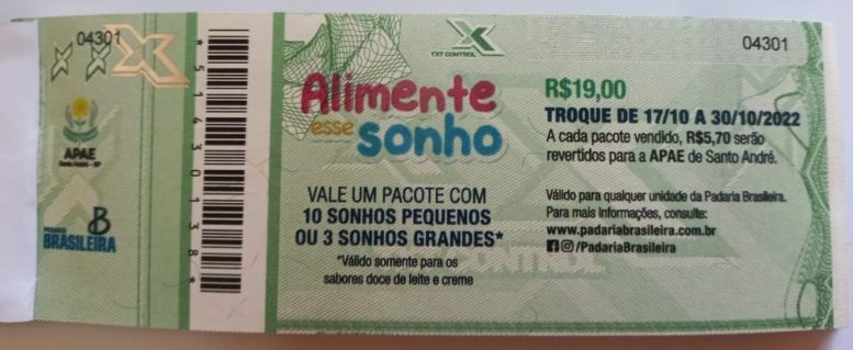 voucher da campanha Alimente um sonho