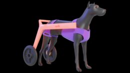 desenho do projeto de cadeira de rodas para cães dos alunos da Mauá