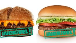 imagem de 4 sanduiches com hamburger vegetariano no Bob's
