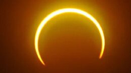 Reprodução de imagem da internet - eclipse solar anelar, visto nas Filipinas