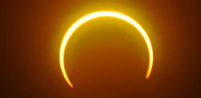 Reprodução de imagem da internet - eclipse solar anelar, visto nas Filipinas