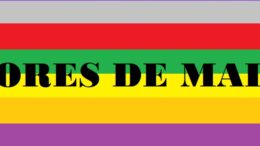 banner com 6 faixas de cores e a inscriçao cores de maio