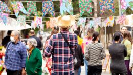 imagem de publico de costas da festa junina da Fair&Sale