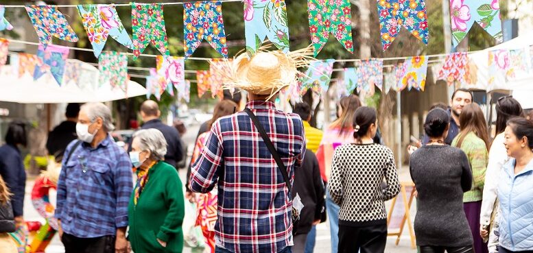 imagem de publico de costas da festa junina da Fair&Sale