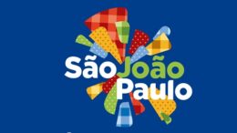 logo marca do evento em fundo azul