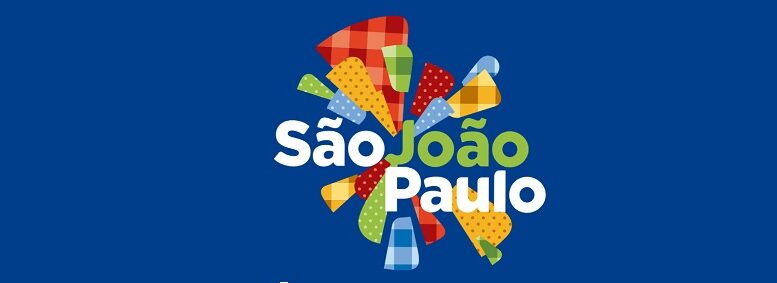 logo marca do evento em fundo azul