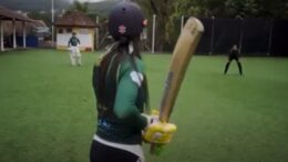 imgem de jogo de cricket visto por trás da rebatedora