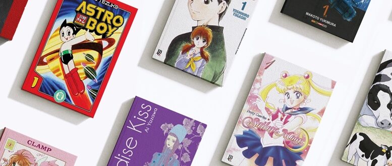 image parcial das capas de vários mangás