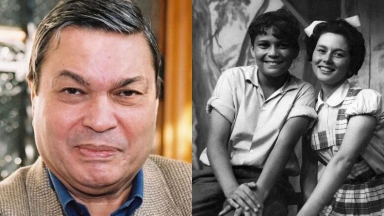 foto de Davi José já adulto ao lado de foto em p&b dele como o Pedrinho do Sítio, ao lado da Narizinho.