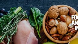 diversos alimentos entre carnes curas, verduras e castanhas, na capa do relatório da FAO