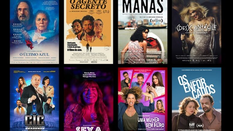 cartazes dos oito filmes de longa metragem nacional listados na matéria